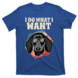 I Do What I Want I Retro Wiener Dog I Dachshund Gift T-Shirt