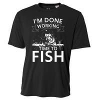 I'm Done Working - Time to Fish Tee - Funny Fishing Cooling Performance Crew T-Shirt