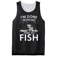 I'm Done Working - Time to Fish Tee - Funny Fishing Mesh Reversible Basketball Jersey Tank