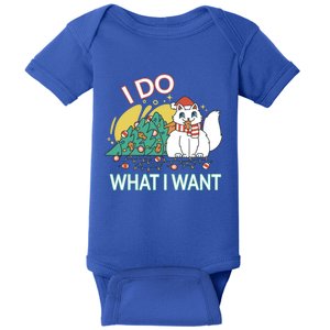 I Do What I Want Mischievous Christmas Cat Great Gift Baby Bodysuit