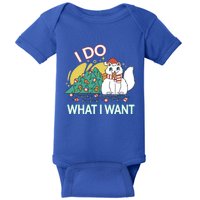 I Do What I Want Mischievous Christmas Cat Great Gift Baby Bodysuit