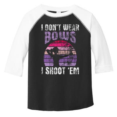 I Don't Wear Bows I Shoot Em Archery Girl Bowman Archer Toddler Fine Jersey T-Shirt