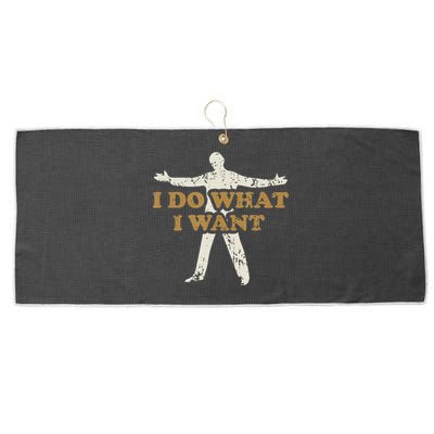 I do what I want funny quote vintage Large Microfiber Waffle Golf Towel