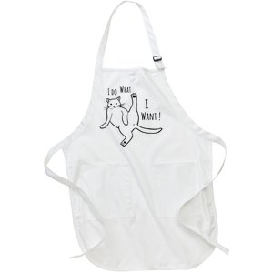 I Do What I Want Cat Full-Length Apron With Pockets