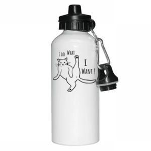 I Do What I Want Cat Aluminum Water Bottle