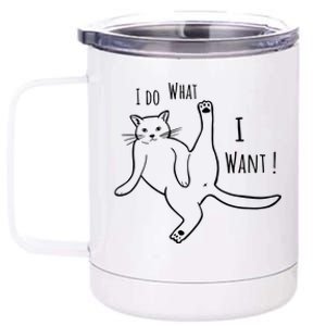 I Do What I Want Cat 12 oz Stainless Steel Tumbler Cup