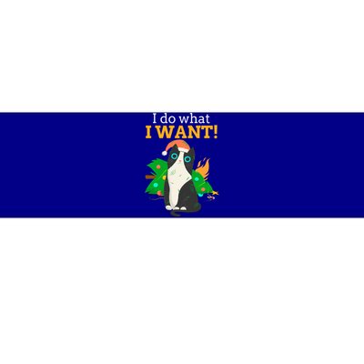 I Do What I Want Cat Christmas Funny Graphic Great Gift Bumper Sticker