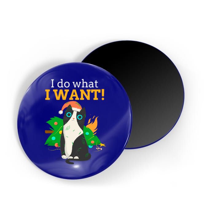 I Do What I Want Cat Christmas Funny Graphic Great Gift Magnet