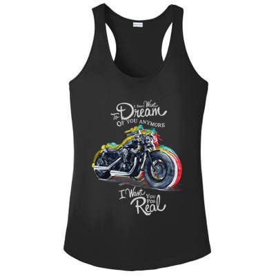 I Don't Want To Dream Of Your Anymore Funny Biker Motorcycle Ladies PosiCharge Competitor Racerback Tank