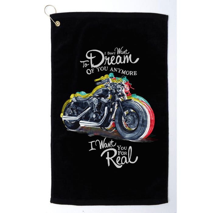 I Don't Want To Dream Of Your Anymore Funny Biker Motorcycle Golf Towel