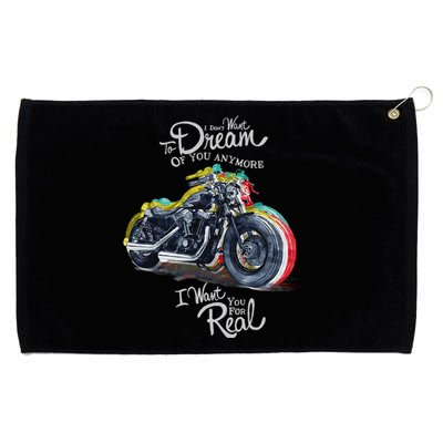 I Don't Want To Dream Of Your Anymore Funny Biker Motorcycle Grommeted Golf Towel