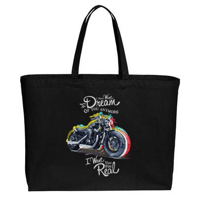 I Don't Want To Dream Of Your Anymore Funny Biker Motorcycle Cotton Canvas Jumbo Tote