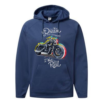 I Don't Want To Dream Of Your Anymore Funny Biker Motorcycle Performance Fleece Hoodie