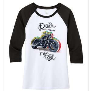 I Don't Want To Dream Of Your Anymore Funny Biker Motorcycle Women's Tri-Blend 3/4-Sleeve Raglan Shirt