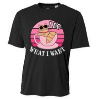 I Do What I Want Funny Cat Lover Teacup Cooling Performance Crew T-Shirt