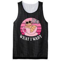 I Do What I Want Funny Cat Lover Teacup Mesh Reversible Basketball Jersey Tank