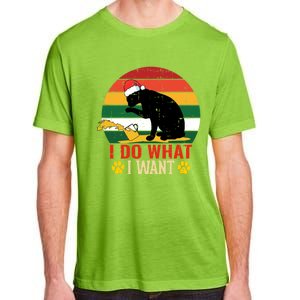 I Do What I Want Cat Christmas Pajama Funny Kitten Xmas Gift Adult ChromaSoft Performance T-Shirt