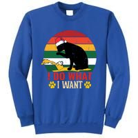 I Do What I Want Cat Christmas Pajama Funny Kitten Xmas Gift Sweatshirt