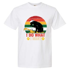 I Do What I Want Cat Christmas Pajama Funny Kitten Xmas Gift Garment-Dyed Heavyweight T-Shirt