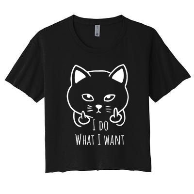 I Do What I Want | Cat Finger Women's Crop Top Tee