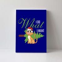 I Do What I Want Cat Wearing Santa Hat Sarcastic Christmas Great Gift Canvas