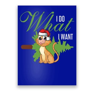 I Do What I Want Cat Wearing Santa Hat Sarcastic Christmas Great Gift Poster