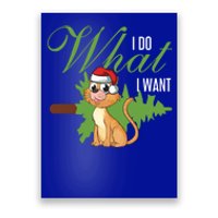 I Do What I Want Cat Wearing Santa Hat Sarcastic Christmas Great Gift Poster