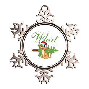 I Do What I Want Cat Wearing Santa Hat Sarcastic Christmas Great Gift Metallic Star Ornament