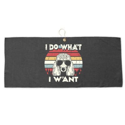 I Do What I Want Funny Standard Poodle Vintage Retro Large Microfiber Waffle Golf Towel