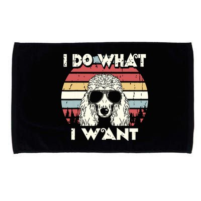 I Do What I Want Funny Standard Poodle Vintage Retro Microfiber Hand Towel