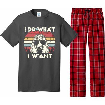 I Do What I Want Funny Standard Poodle Vintage Retro Pajama Set