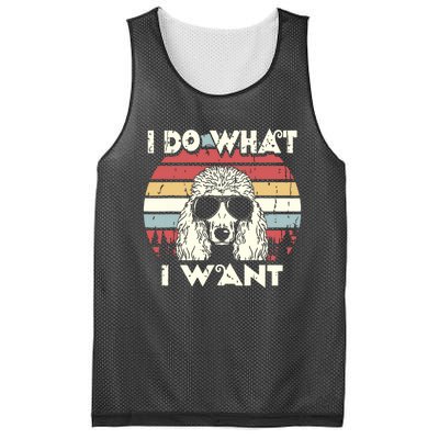 I Do What I Want Funny Standard Poodle Vintage Retro Mesh Reversible Basketball Jersey Tank