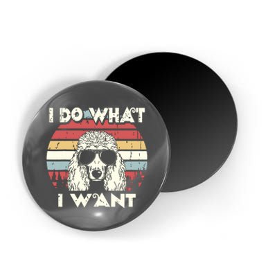 I Do What I Want Funny Standard Poodle Vintage Retro Magnet