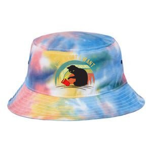 I Do What I Want Cat Coffee Black Cat Red Cup Funny Graphic Tie Dye Newport Bucket Hat