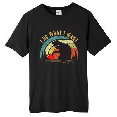 I Do What I Want Cat Coffee Black Cat Red Cup Funny Graphic Tall Fusion ChromaSoft Performance T-Shirt