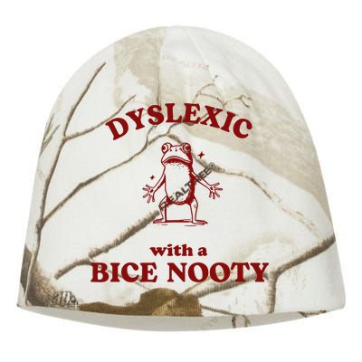 Iswearimnothigh Dyslexic With A Bice Nooty Frog Kati - Camo Knit Beanie