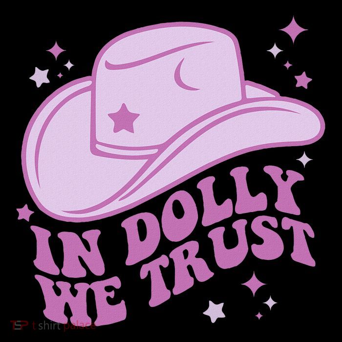 In Dolly We Trust Groovy Western Style Flat Bill Trucker Hat
