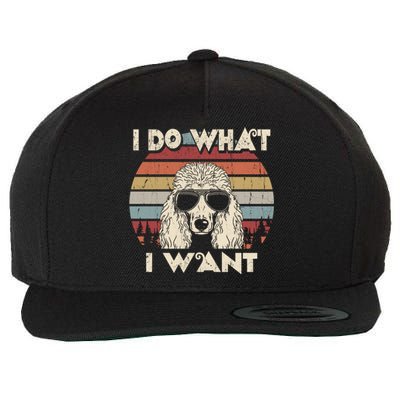 I Do What I Want Gift Funny Standard Poodle Vintage Retro Gift Wool Snapback Cap