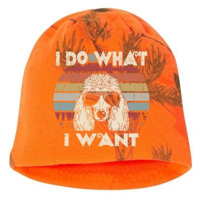 I Do What I Want Gift Funny Standard Poodle Vintage Retro Gift Kati - Camo Knit Beanie