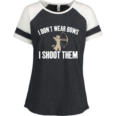 I Dont Wear Bows I Shoot Them Bowhunting Archery Gift Enza Ladies Jersey Colorblock Tee