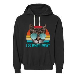 I Do What I Want Cat Garment-Dyed Fleece Hoodie