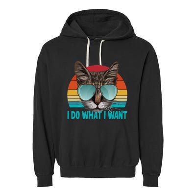 I Do What I Want Cat Garment-Dyed Fleece Hoodie