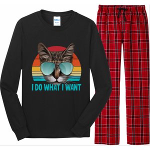 I Do What I Want Cat Long Sleeve Pajama Set