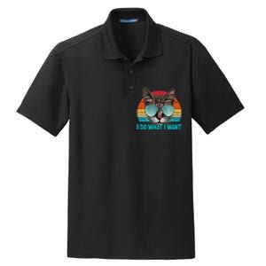 I Do What I Want Cat Dry Zone Grid Polo