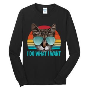 I Do What I Want Cat Tall Long Sleeve T-Shirt