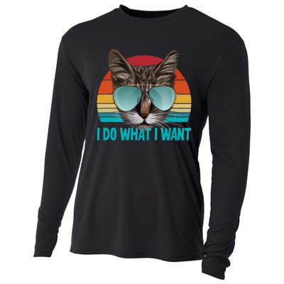 I Do What I Want Cat Cooling Performance Long Sleeve Crew