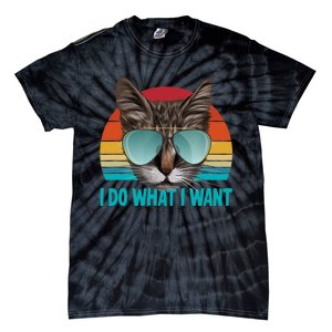 I Do What I Want Cat Tie-Dye T-Shirt