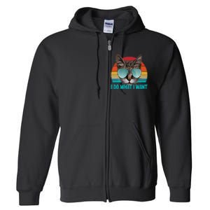 I Do What I Want Cat Full Zip Hoodie