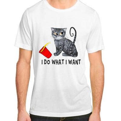 I Do What I Want Cat Coffee Black Cat Red Cup Funny Graphic Adult ChromaSoft Performance T-Shirt