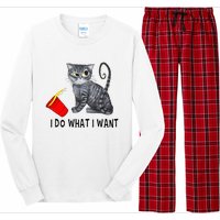 I Do What I Want Cat Coffee Black Cat Red Cup Funny Graphic Long Sleeve Pajama Set